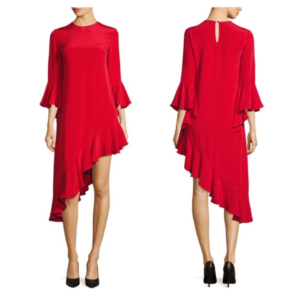 ALEXIS Hazel Asymmetrical Ruffle Dress Size M